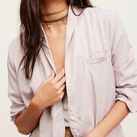 ✌️☮️ Brand New Free People Slouchy Blazer Lilac XS - Picture 2 of 7